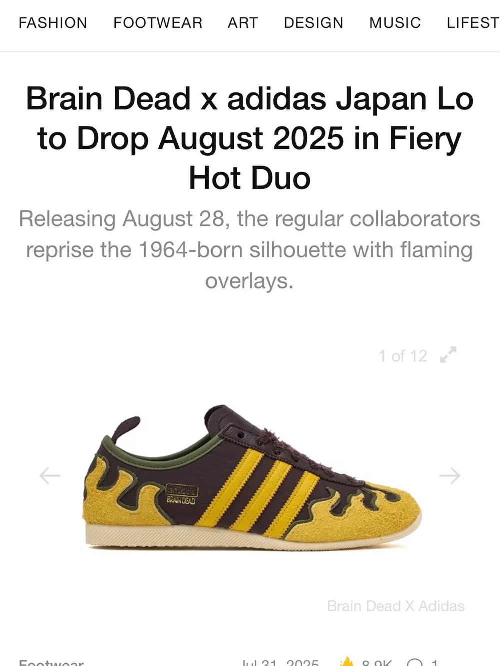 adidas Samba in Yellow & Dark Brown with Flame Overlays